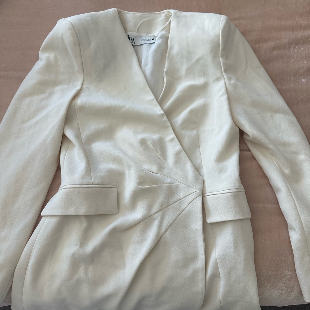 Zara Cream Blazer Dress